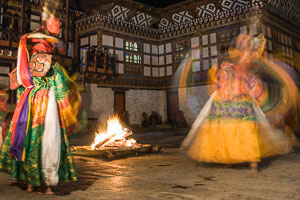 Bhutan Buddhist dancers