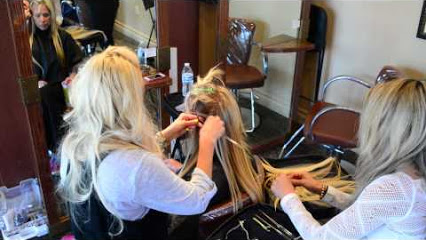 The Right Hair Owner Brandee Pacillio applying hair extensions using DreamCatchers bead technique
