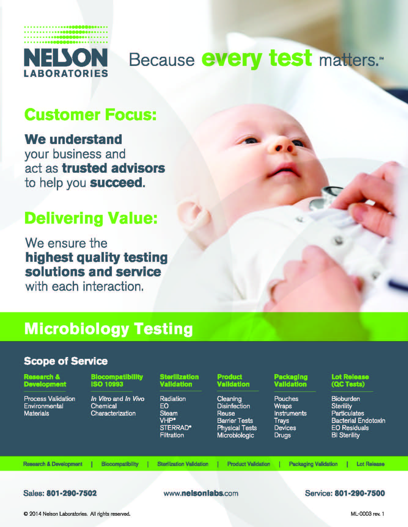 Nelson Laboratories Scope of Medical Device Testing & Consulting Services