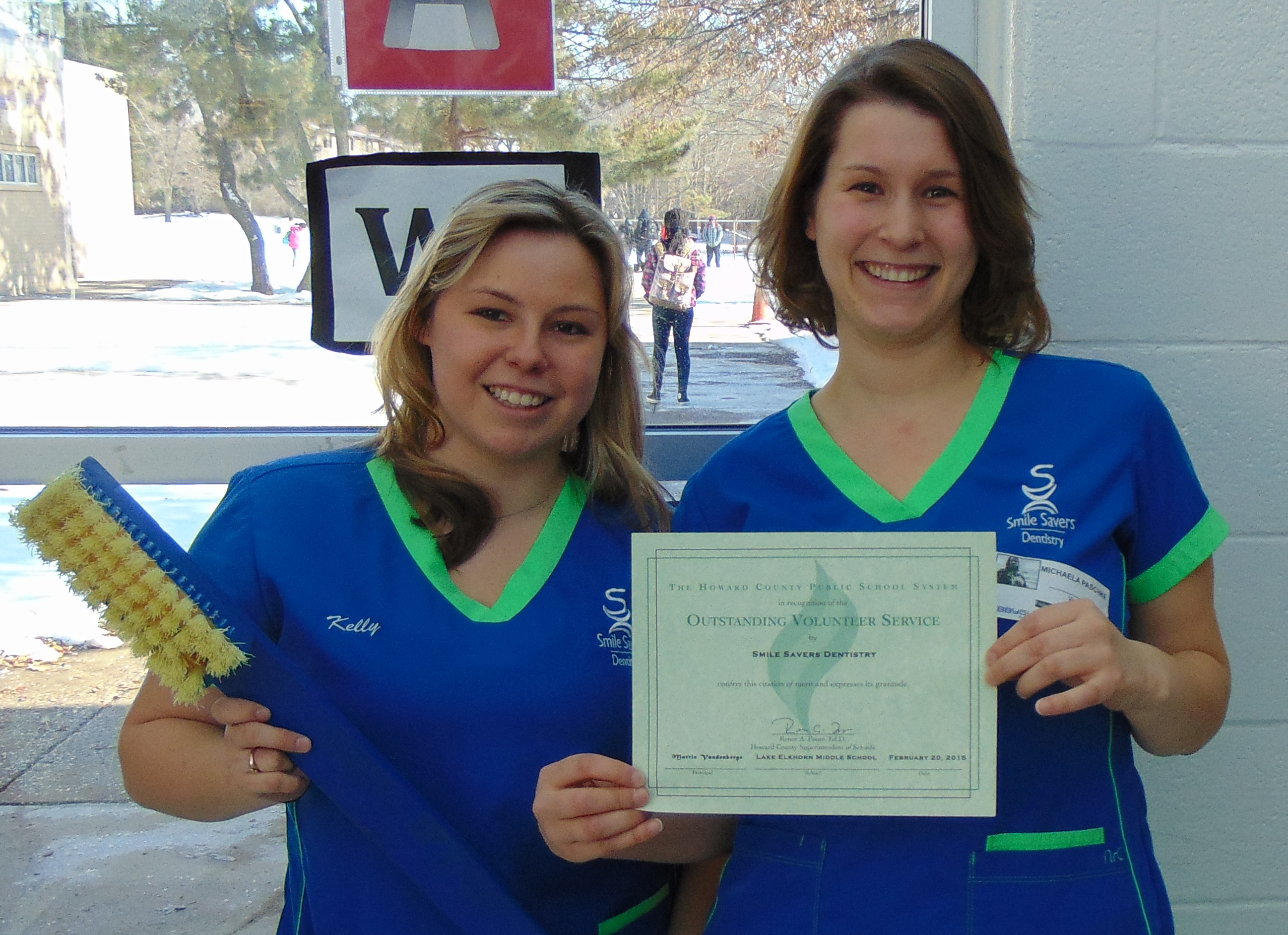 Hygienist Michaela Paschke and Kelly Green Show Off Award