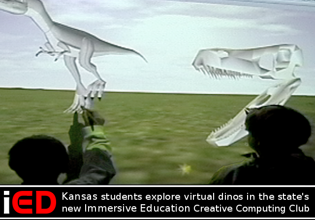 Kansas students explore virtual dinos in the state's new Immersive Education "Creative Computing" Club