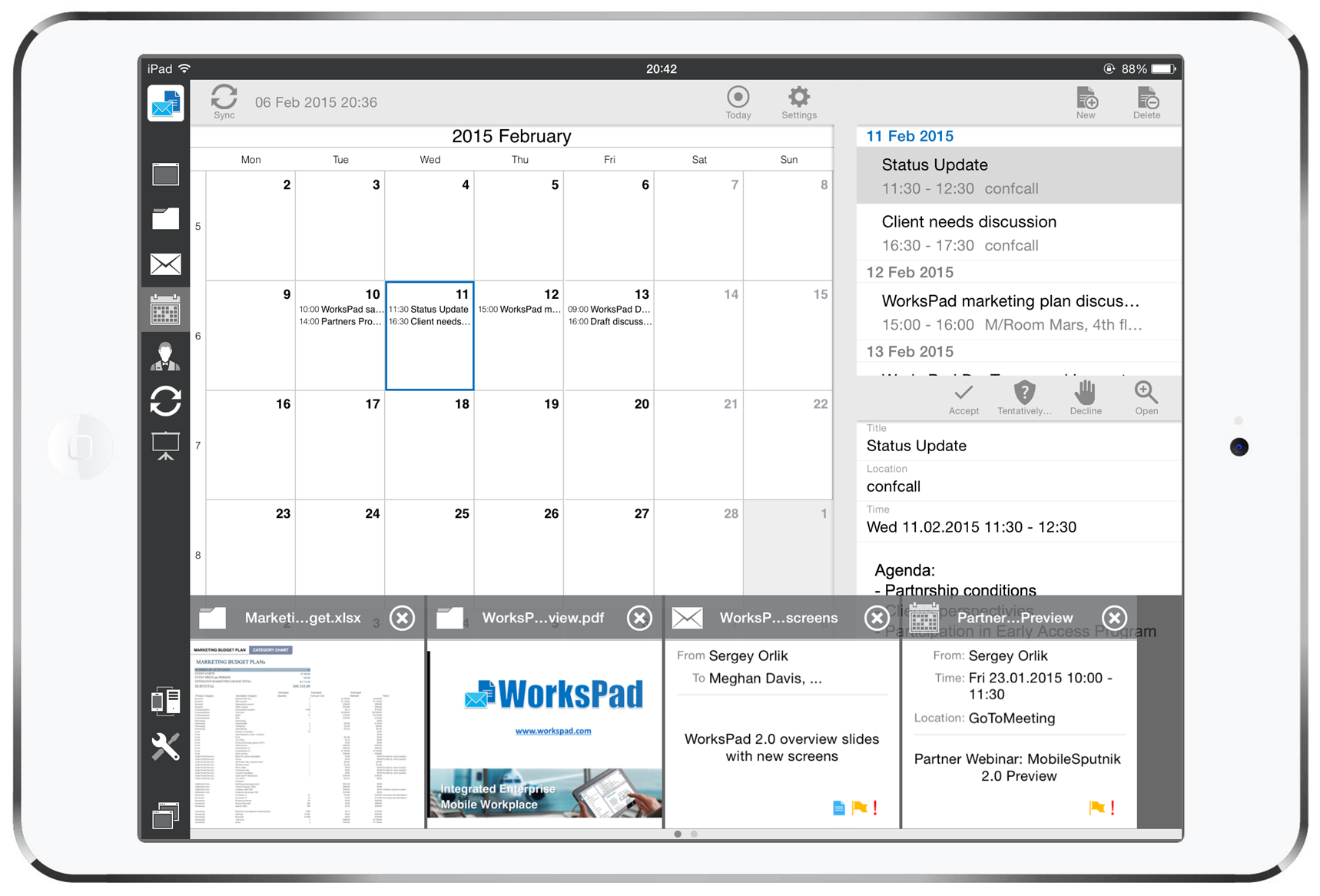 Workspad's unique multi-screen user interface