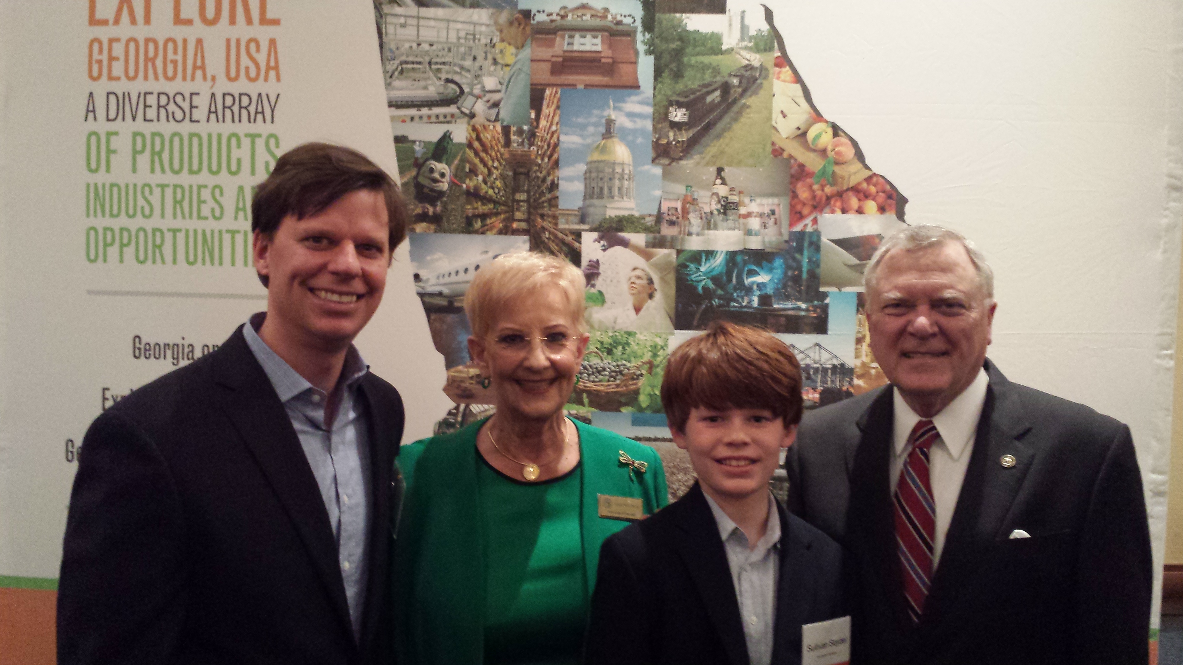 Scott O. Seydel, Jr. of the Seydel Companies, and son, Sullivan Seydel, with Governor and Mrs. Nathan Deal at the Georgia Department of Economic Development GLOBE awards.