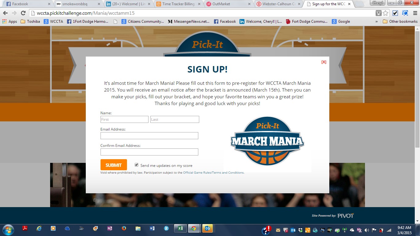 March Mania Pick It Registration