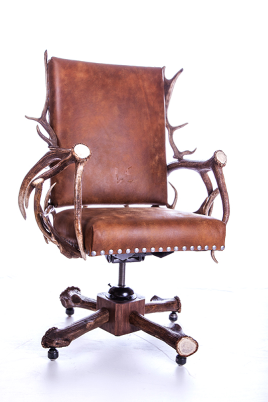 The Peak Antler Company’s chair, crafted with real antlers, is an example of the innovative furnishings on display and for sale at the WDC in Jackson Hole.