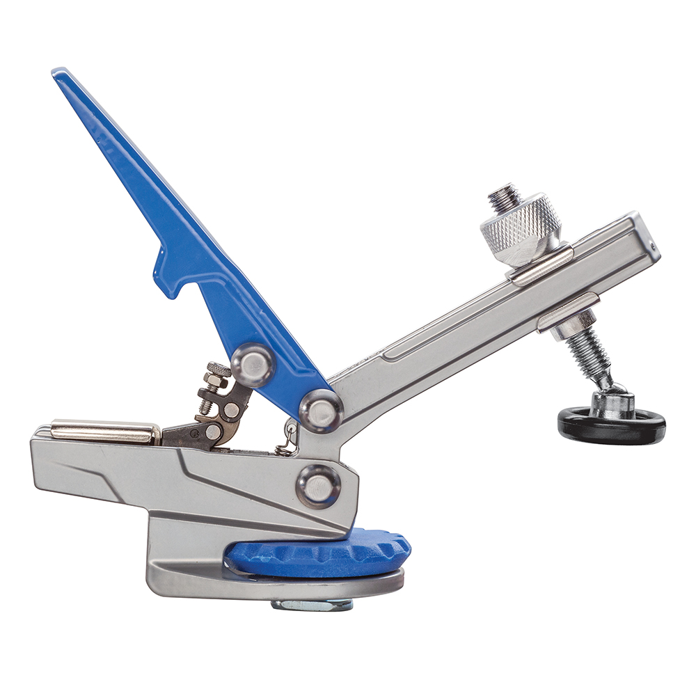 Automatically adjusts to the workpiece thickness to provide quick, consistent clamping.