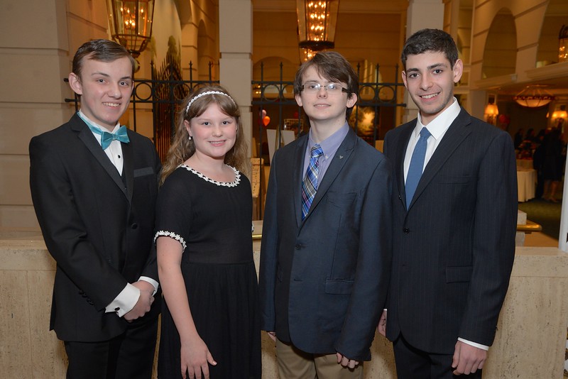 Tim Bates, Emma Isabella Pawl, Christopher Lancaster, Zachary Milestone, 2015 Youth Achievement Award Winners