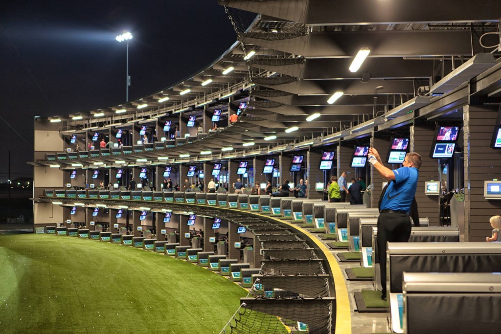 Tee line view of Topgolf