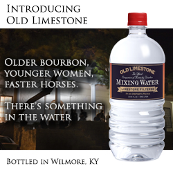 Old Limestone Mixing Water For  Bourbon. Bottled in Kentucky.