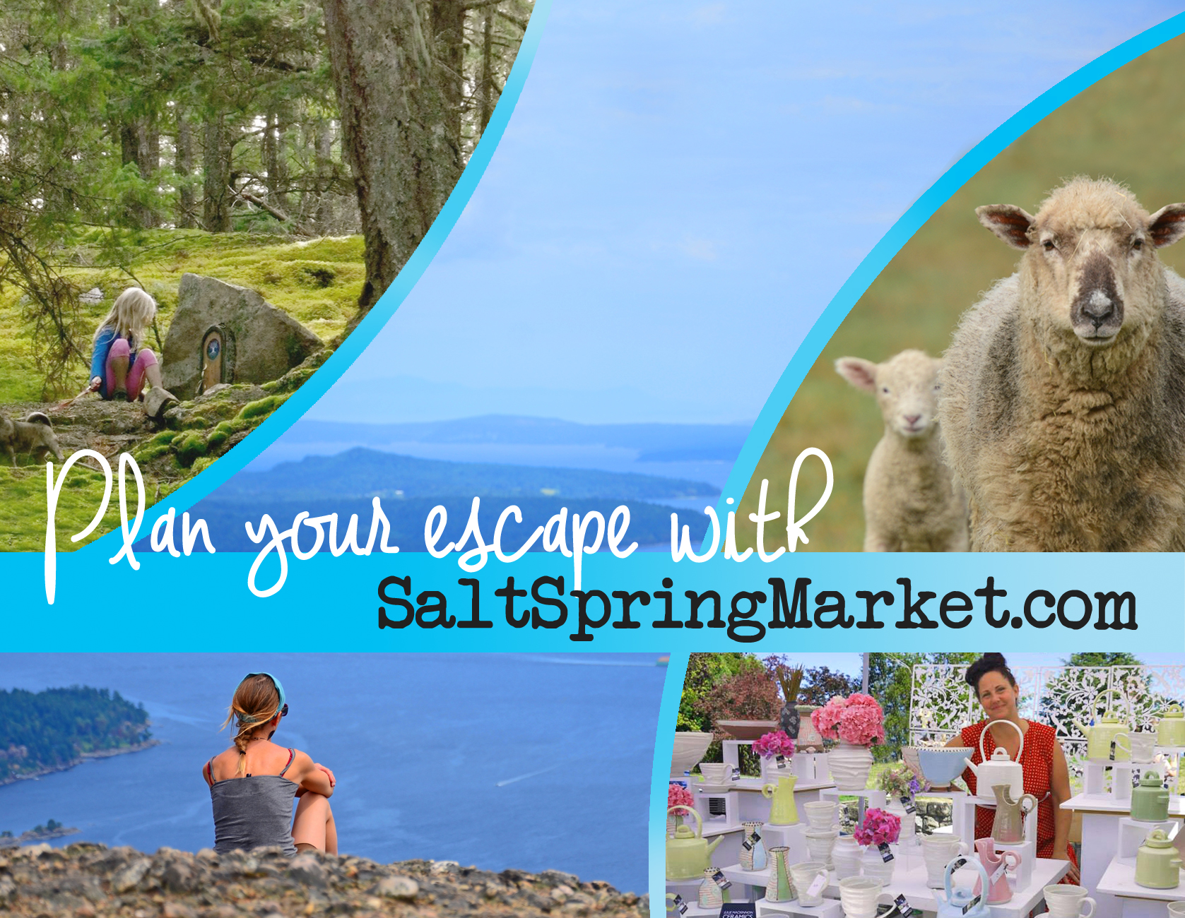 Postcard promoting Salt Spring Island by SaltSpringMarket.com
