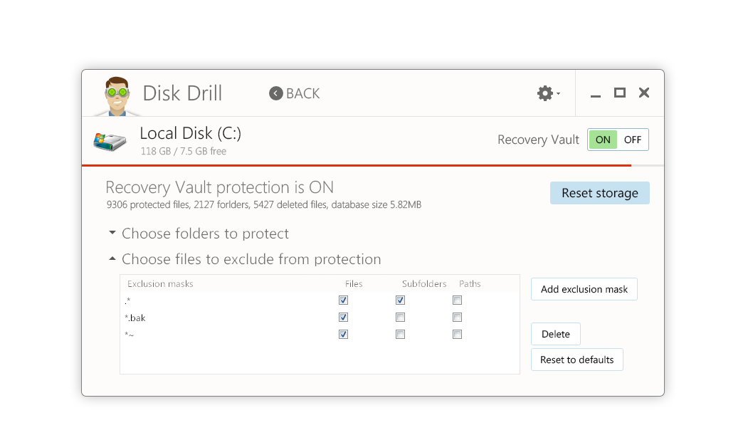 Disk Drill Windows Recovery Vault