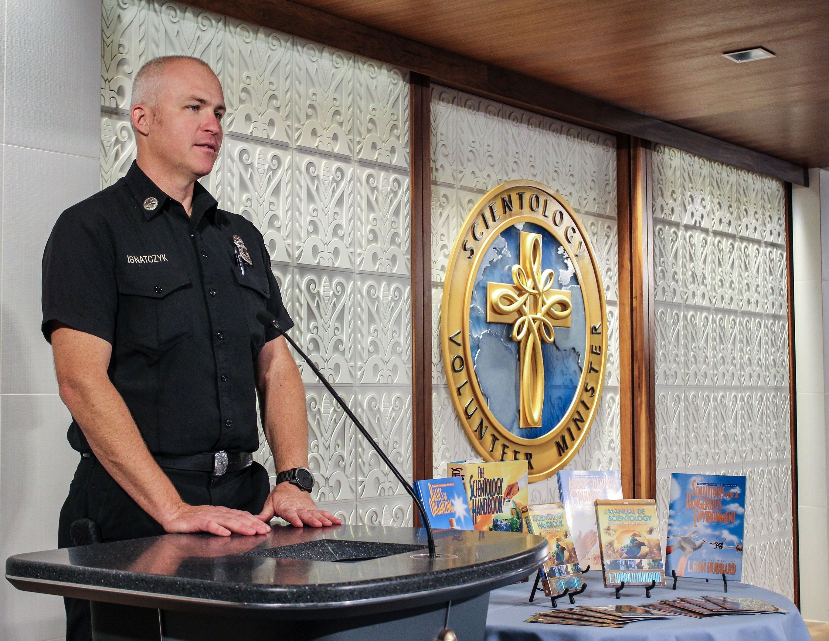 A seminar on how to prepare for “The Big One” was presented by a Los Angeles Fire Department captain at the World Civil Defense Day Expo and Open House at the Church of Scientology of Los Angeles.
