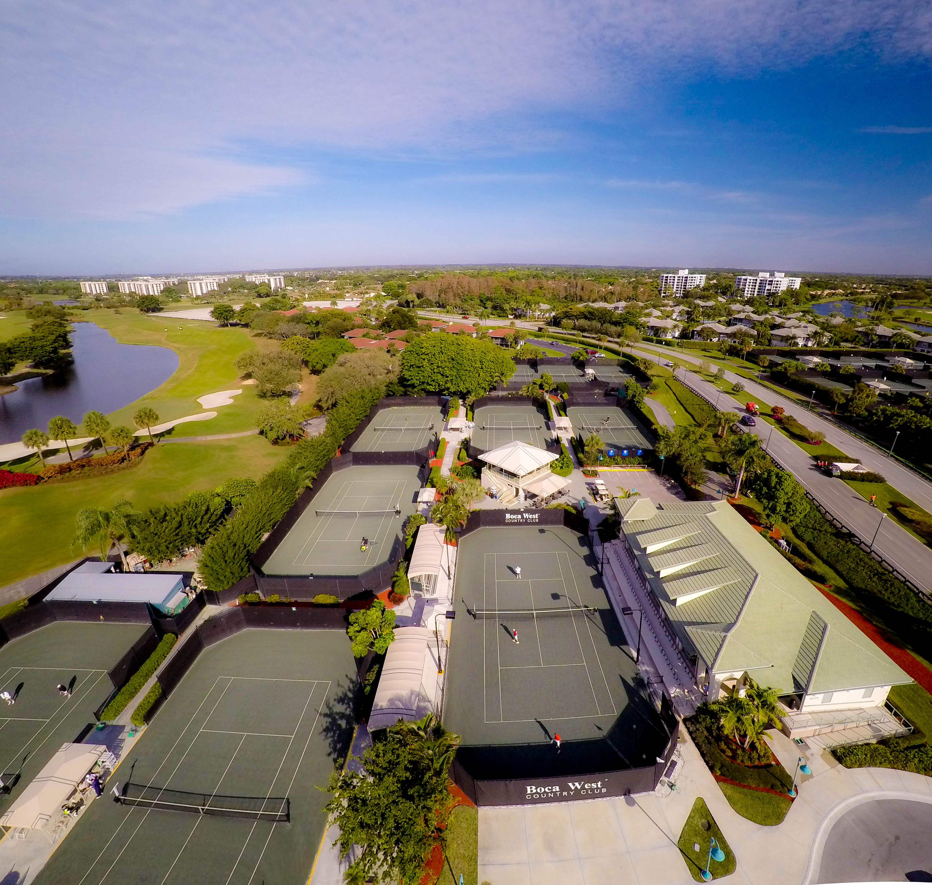 Aerial view of the Tennis Center at Boca West Country Club