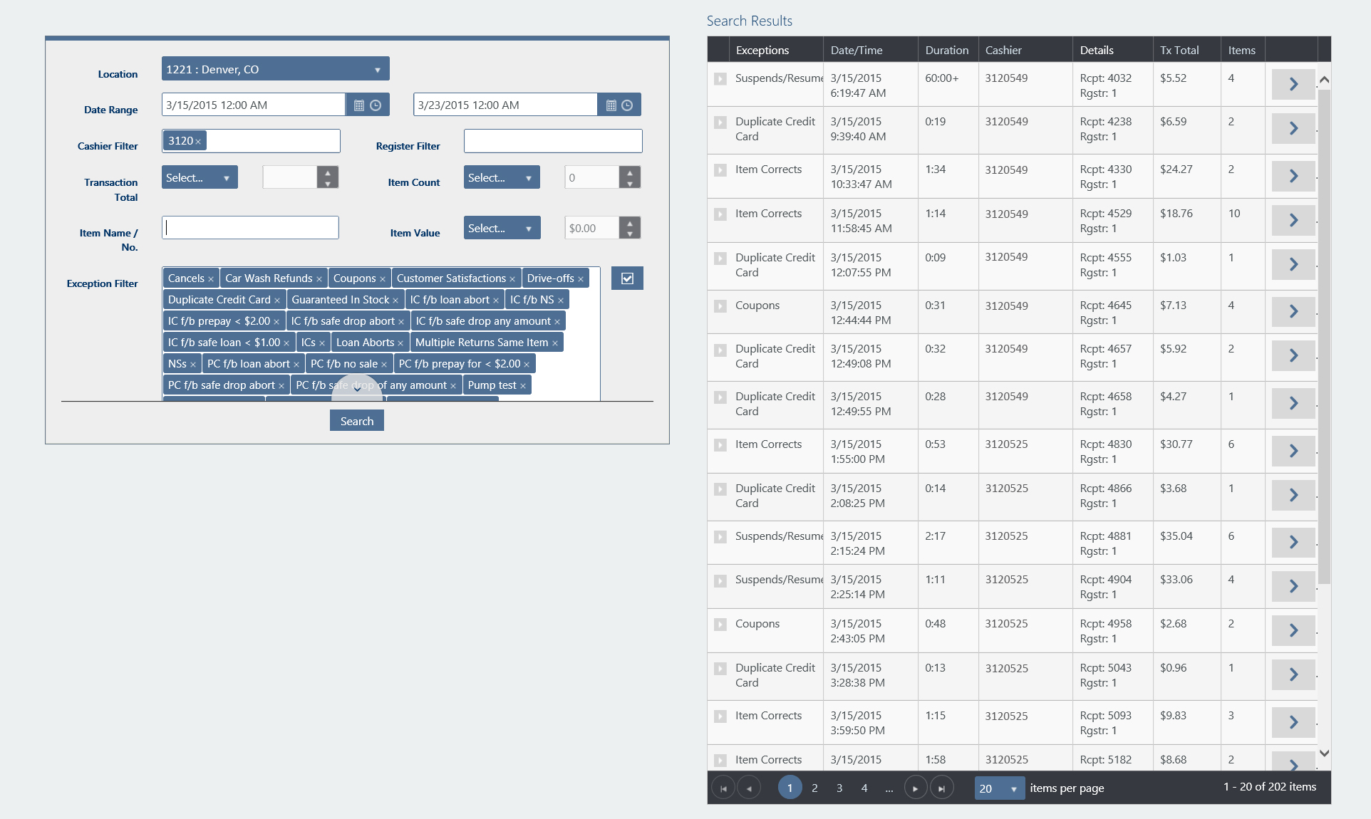 Trends can be used to run standard POS reports against any store’s POS transactions