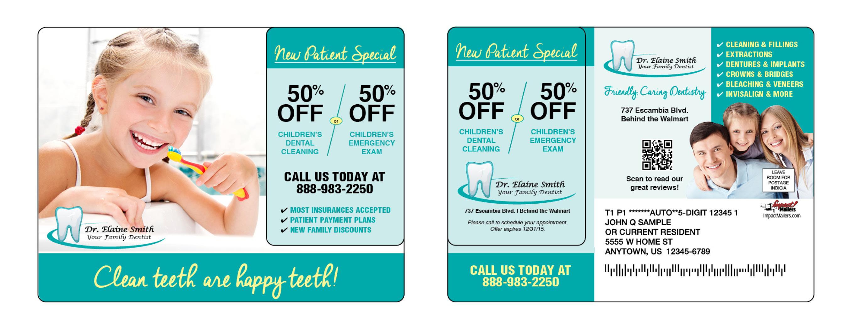 Plastic Card Dental Mailers