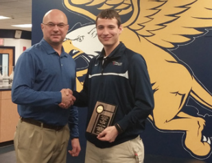 The 2015 NATA District 2 Scholarship recipient for NYS was Bennett Quigley of Canisius College, recognized by NYSATA Awards Committee Chair, Andy Smith.