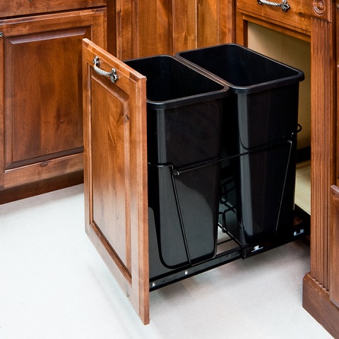 Bottom Mount Pull Out Trash Can System CAN-EBMDB-R from Hardware Resources