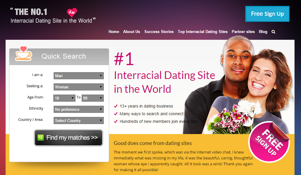 #1 Interracial Dating Site in the World