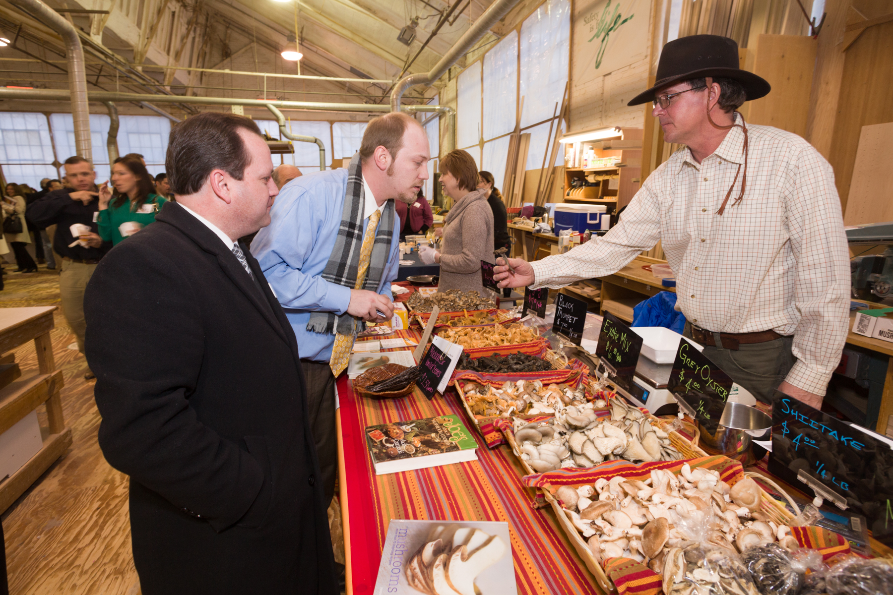 Mainly Mushrooms showcasing locally grown mushrooms at Superior Woodcraft’s Locavore~Buy local event