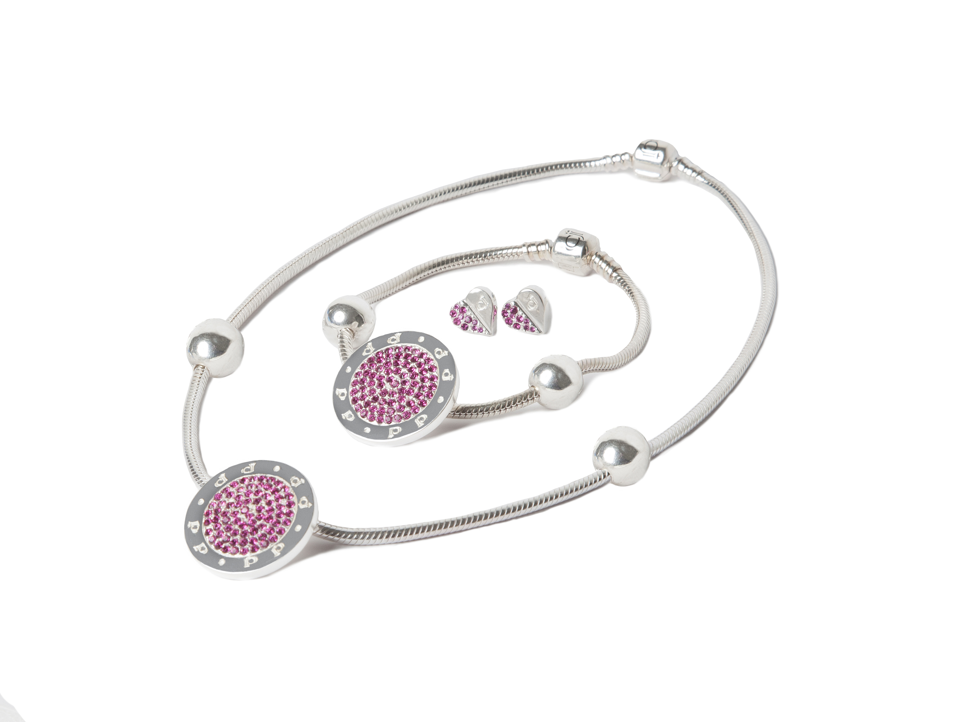 The CJ Silver Charm Collection Lovely Pink