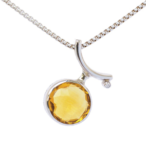 Voyage Rio Ring/Pendant by Elena Kriegner. Sterling silver, 4.8ct. Citrine and Diamond