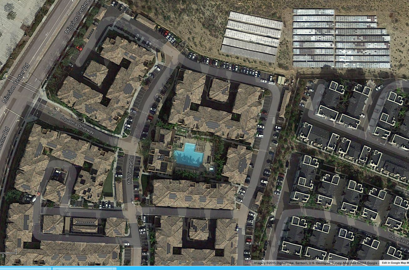 Satellite View of Aquatera EcoLuxury Apartment's Solar System by Home Energy Systems