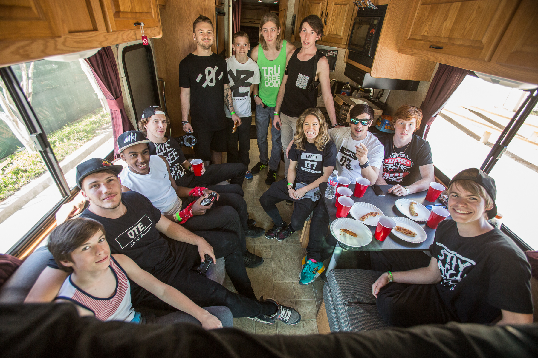 Inside the Tour Bus with fans