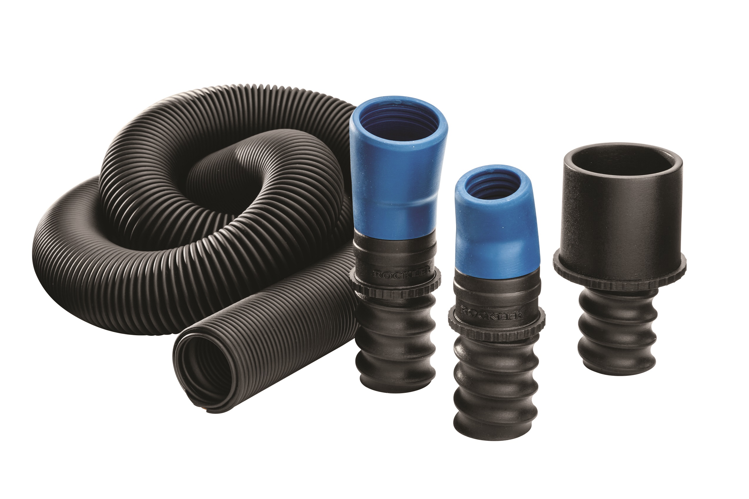 The kit includes also includes a flexible 11⁄2" inside-diameter hose that expands from 3 to 15 feet long.