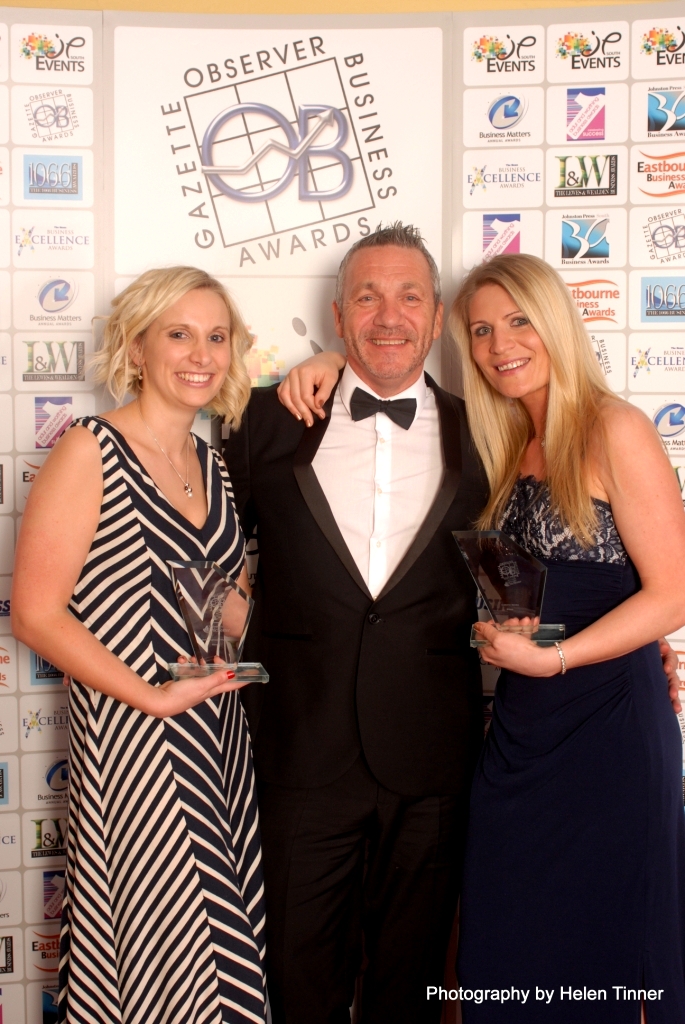 Attending on their behalf: account managers Louise Quartermaine and Rachel Stickley alongside owner & managing director, Mark Ponsford