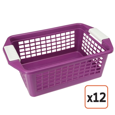 Flip-N-Stack Medium Purple Plastic Baskets, Set of 1, $27.99