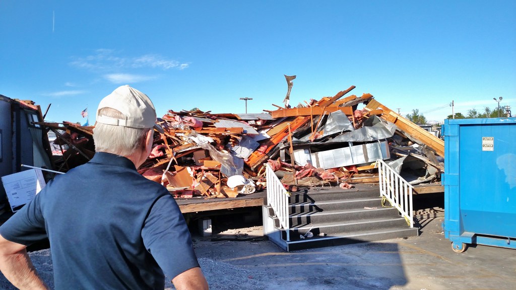 Namesake, Johnnie Walker watches as the original Johnnie Walker RV Facility is demolished