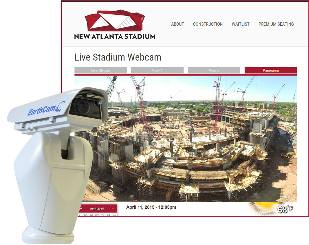 Football fans can follow construction progress for the new Atlanta Falcons stadium with EarthCam.