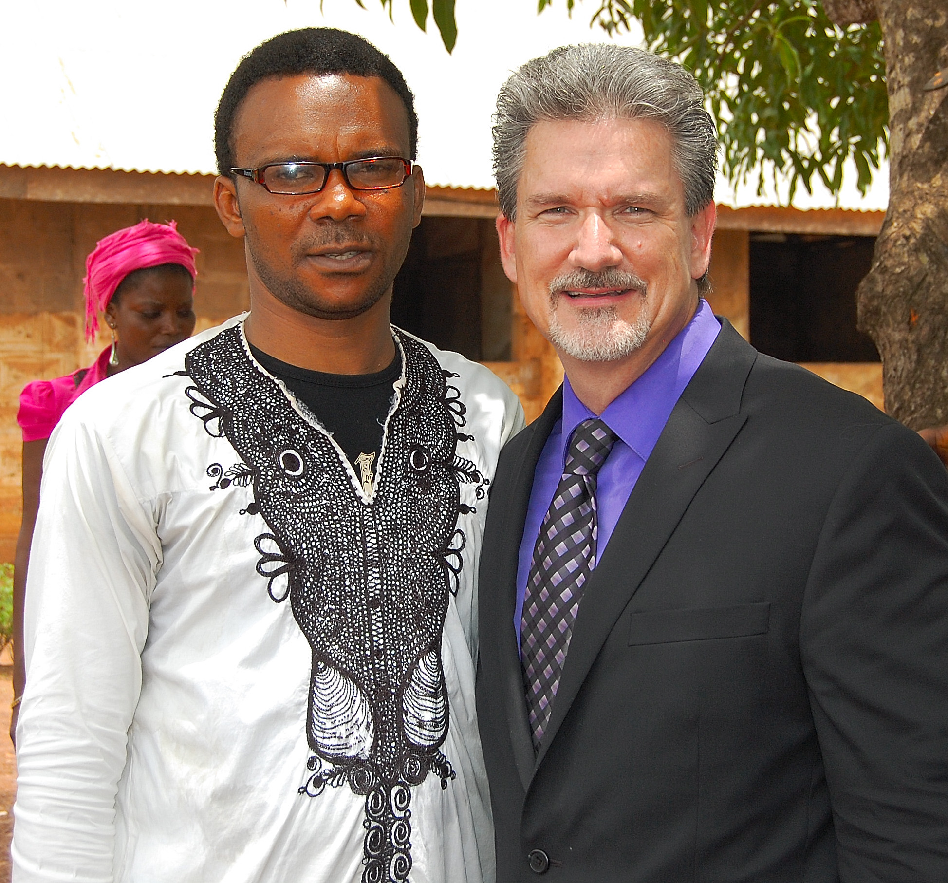 Nigerian Pastor John O. Daniel with James Thorpe.