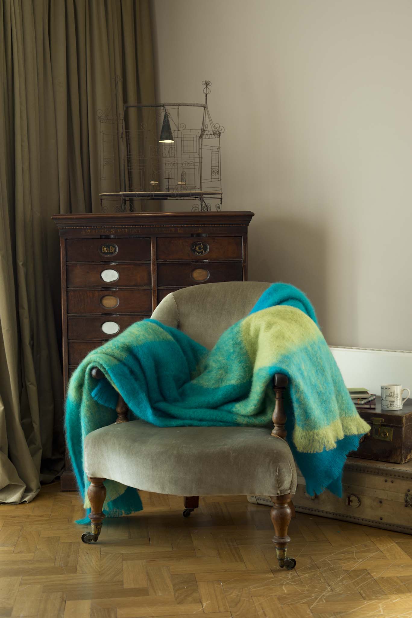 Let the Unique Colors of this Throw Warm Your Space.