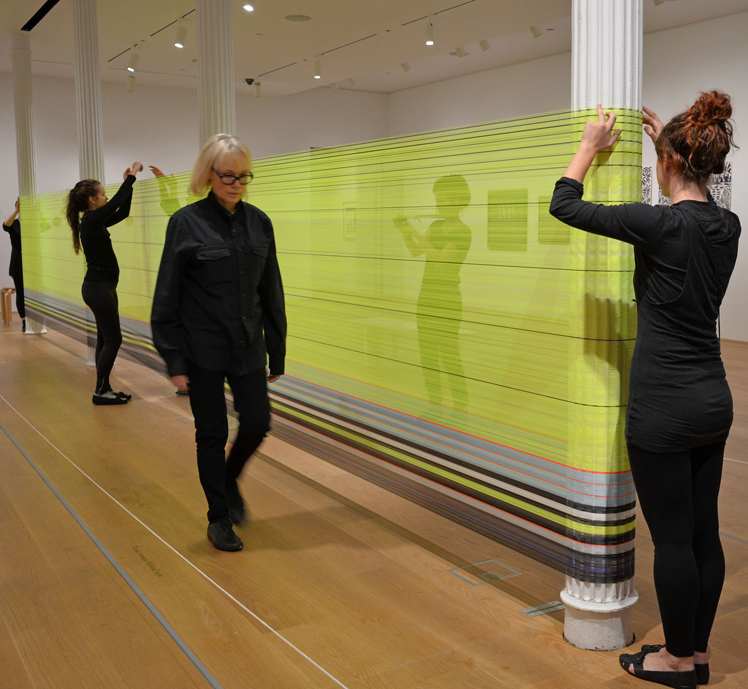 Anne Wilson performance installation: Thread Lines at the Drawing Center in New York , photo by Tom Grotta
