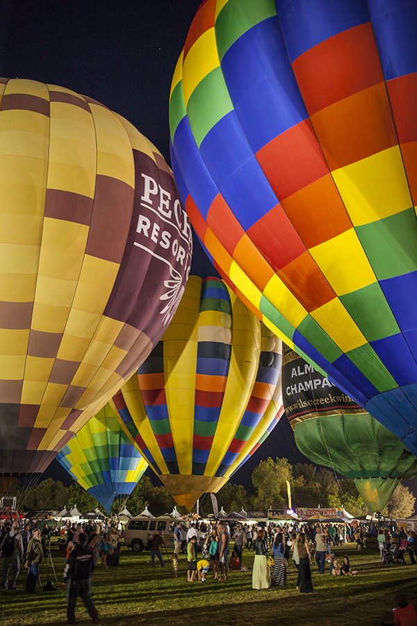 Evening Hot Air Balloon Glow at Temecula Valley Balloon & Wine Festival