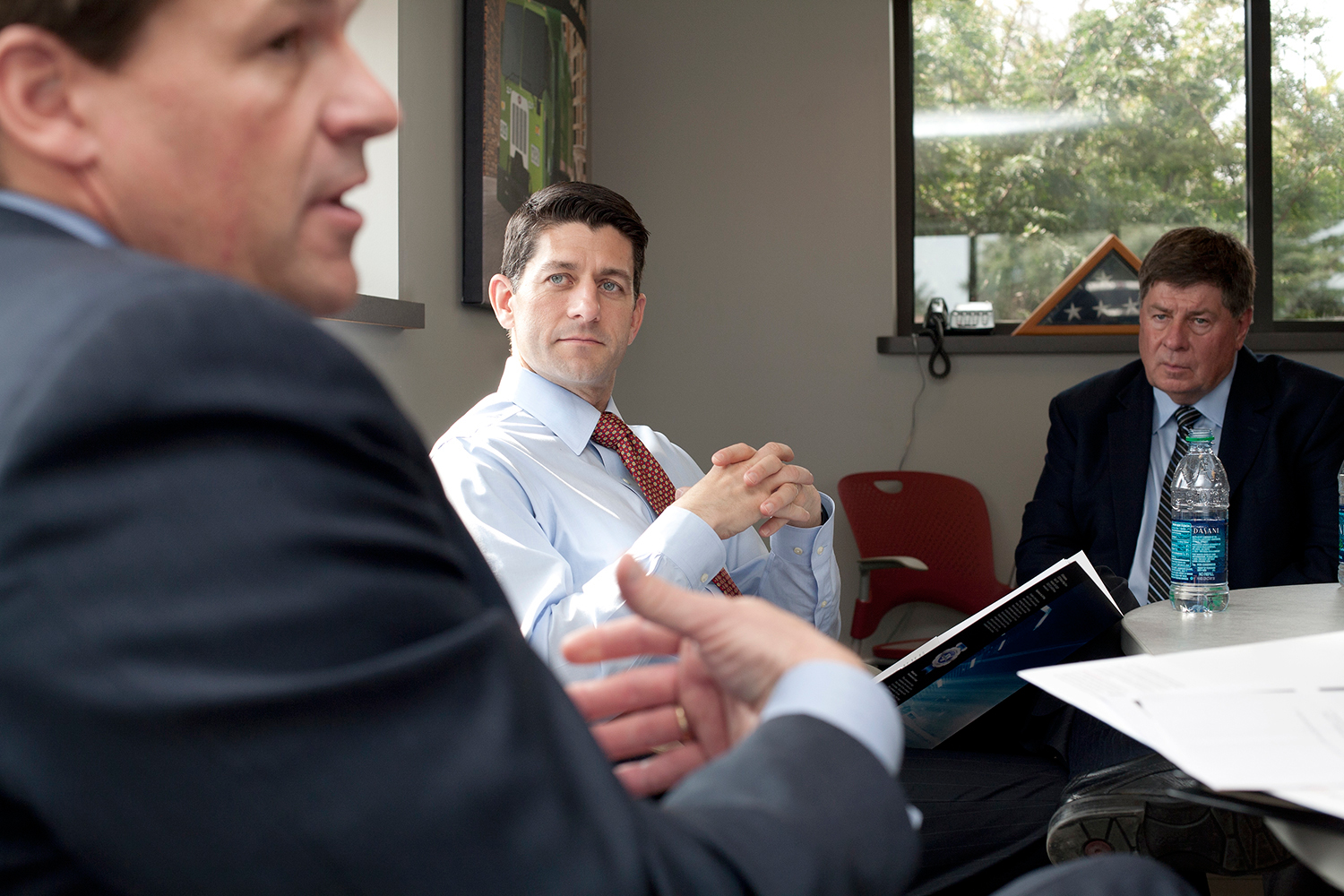 Congressman Paul Ryan listens as JX President & CEO, Eric Jorgensen explains transportation industry concerns.