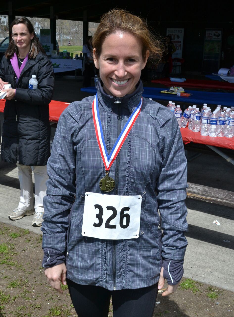Stamford's Shana Miller was the first place female finisher in the 10K race.