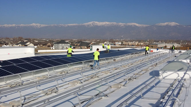 TRA's Ballasted Solar Mounting for Solar Energy Systems, Installed by Intermountain Wind and Solar