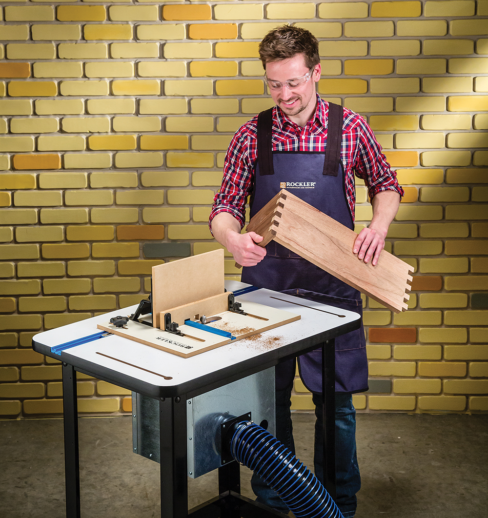 The XL Box Joint Jig makes precise box joints for large casework much easier.