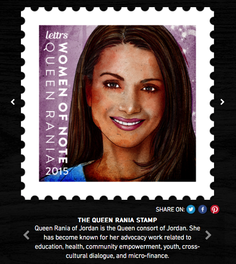 Queen Rania Recognized by lettrs