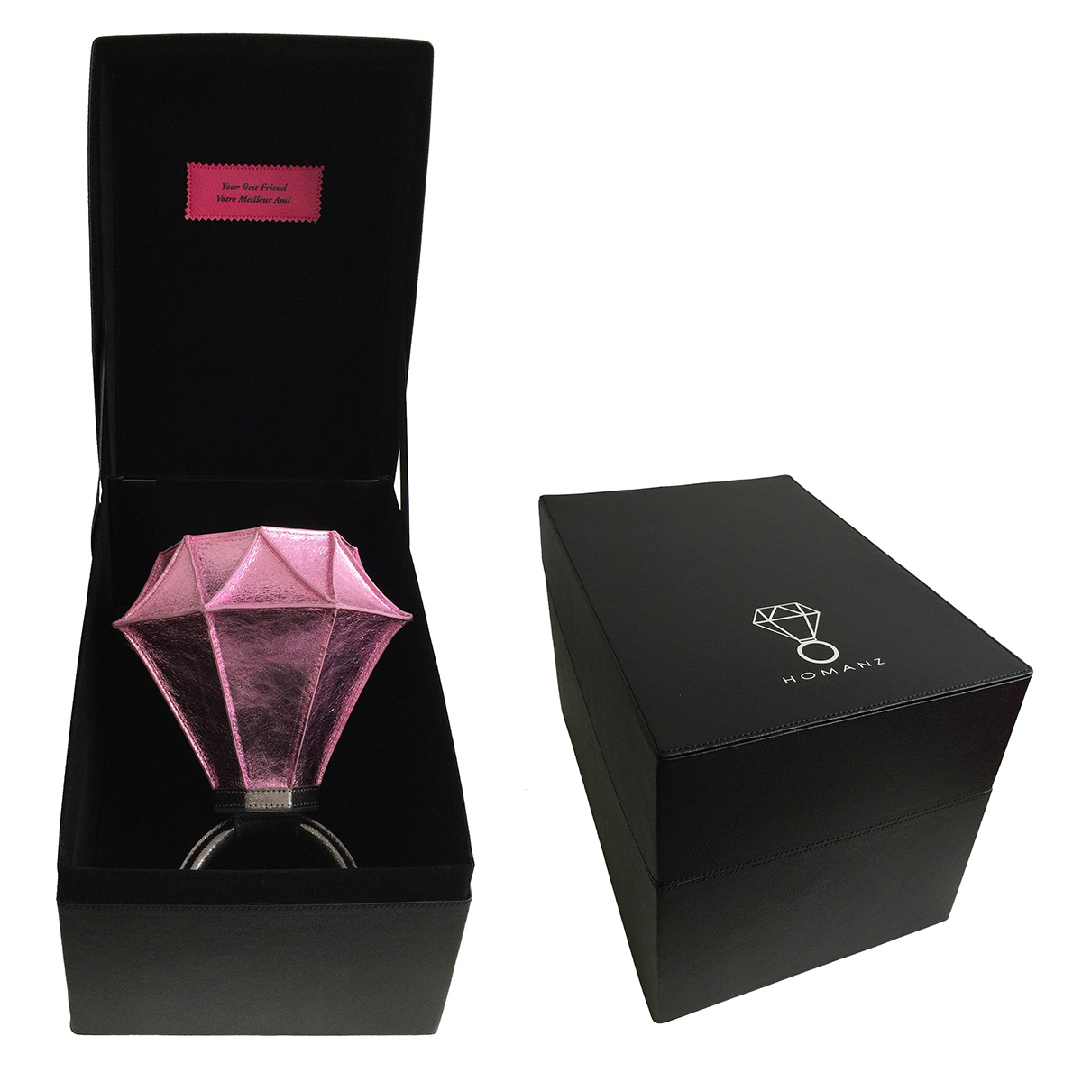 Homanz Pink Diamond Ring Bag Packaging