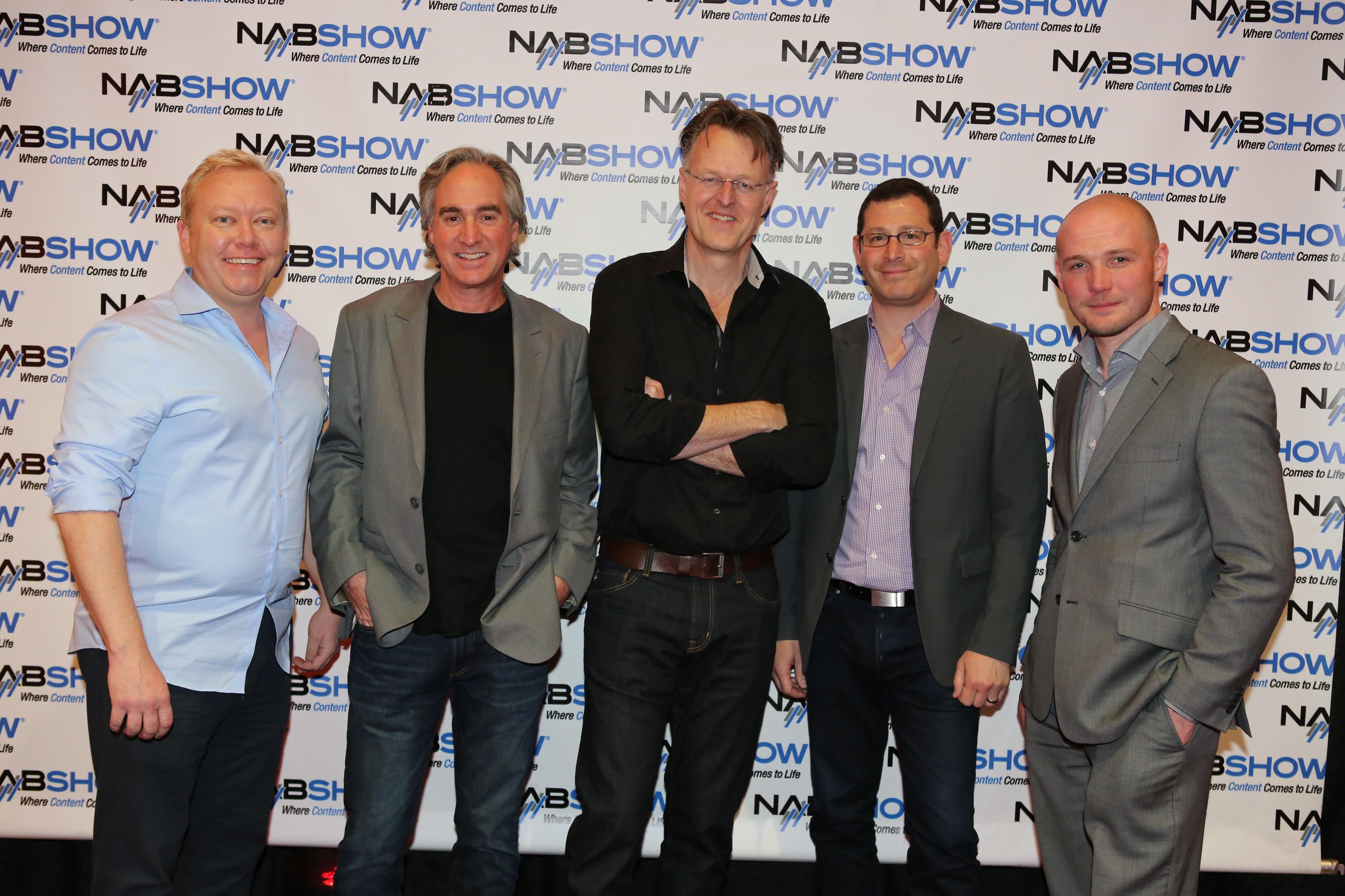 Cinema and Virtual Reality: Perfect Together? (l-r) David McKimmie, Ted Schilowitz, Arthur van Hoff, Scott Broock, and Richard Welsh (Photo Credit: Robb Cohen Photography - Courtesy of NAB)