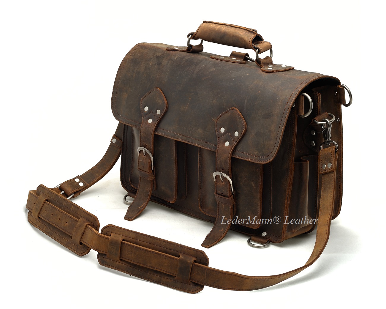Leather Briefcase Messenger Bag Backpack
