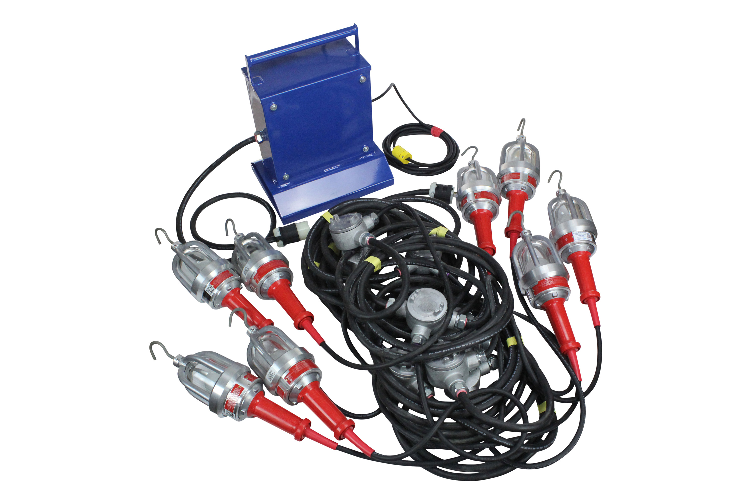 Explosion Proof String Light Set with 8 Drop Lights for use in Hazardous Locations