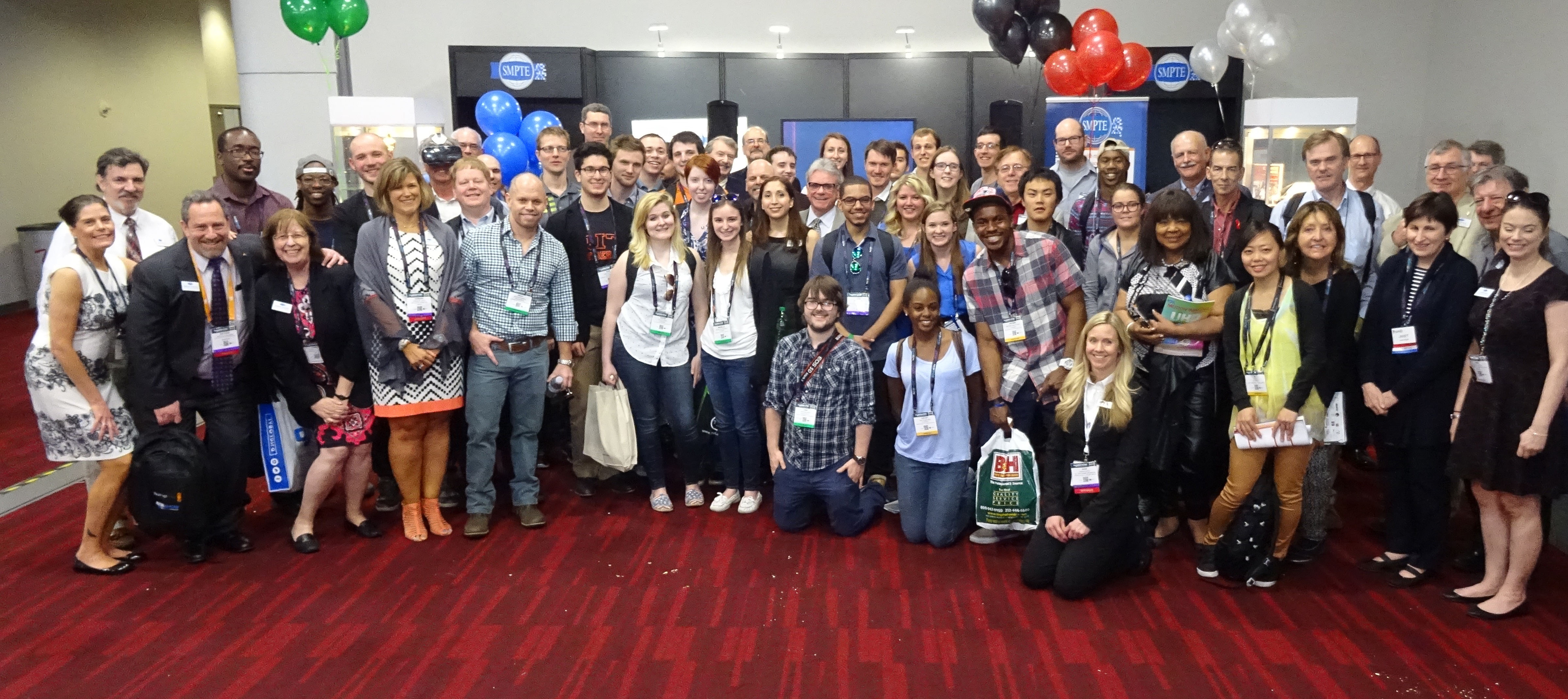 SMPTE Leadership Pose With Students (Photo Credit: Keith Graham, SMPTE San Francisco Section Chair)