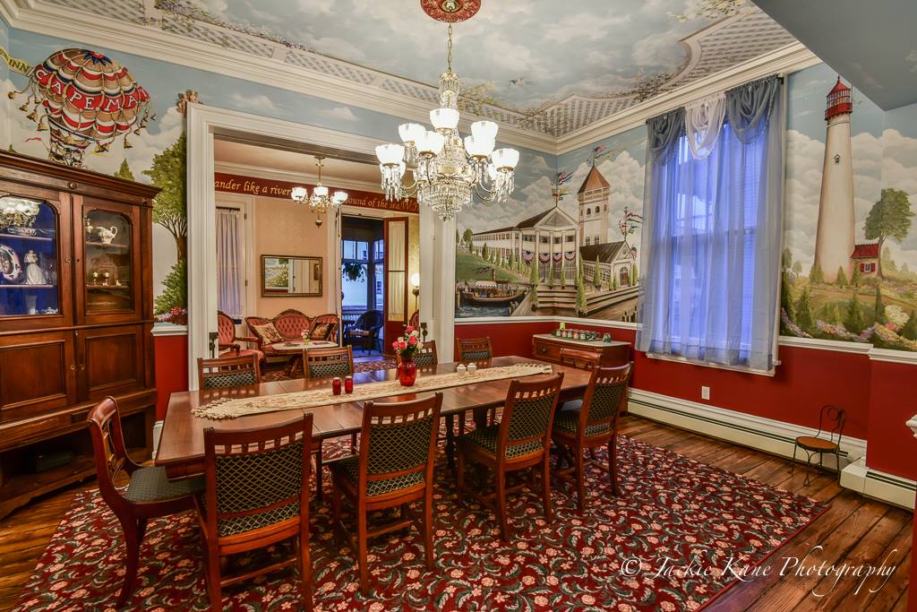 The restored Bedford Inn dining room, returned to its former Victorian glory