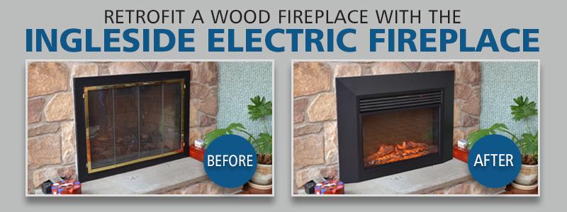 The Ingleside Electric Fireplace Insert is easy to install into an existing fireplace hearth.