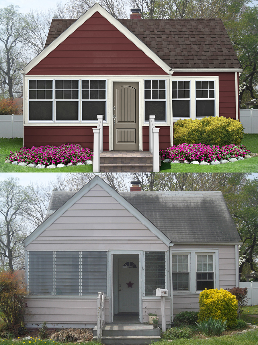 Delgado finalist "before and after" show in 2015 "Shake it Up" Exterior Color Contest.