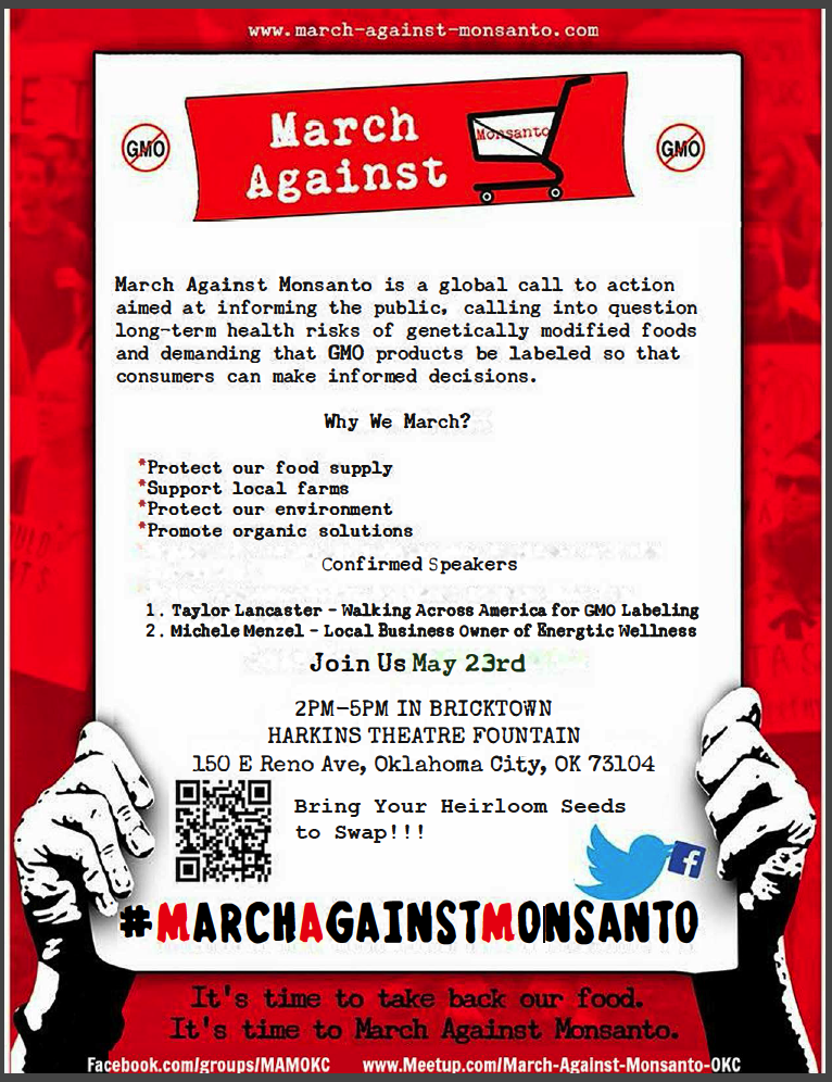 Oklahoma City March Against Monsanto, 5/23, 2-5pm